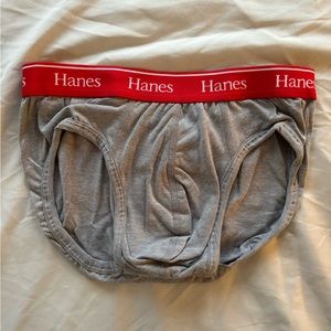 Gray/Red Briefs (Small) - Hanes